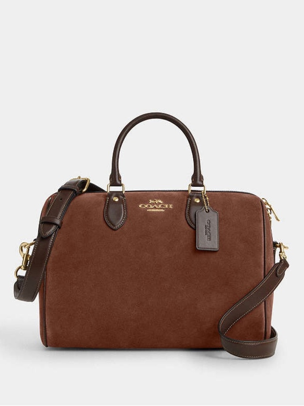 Coach Brown Suede Large Rowan